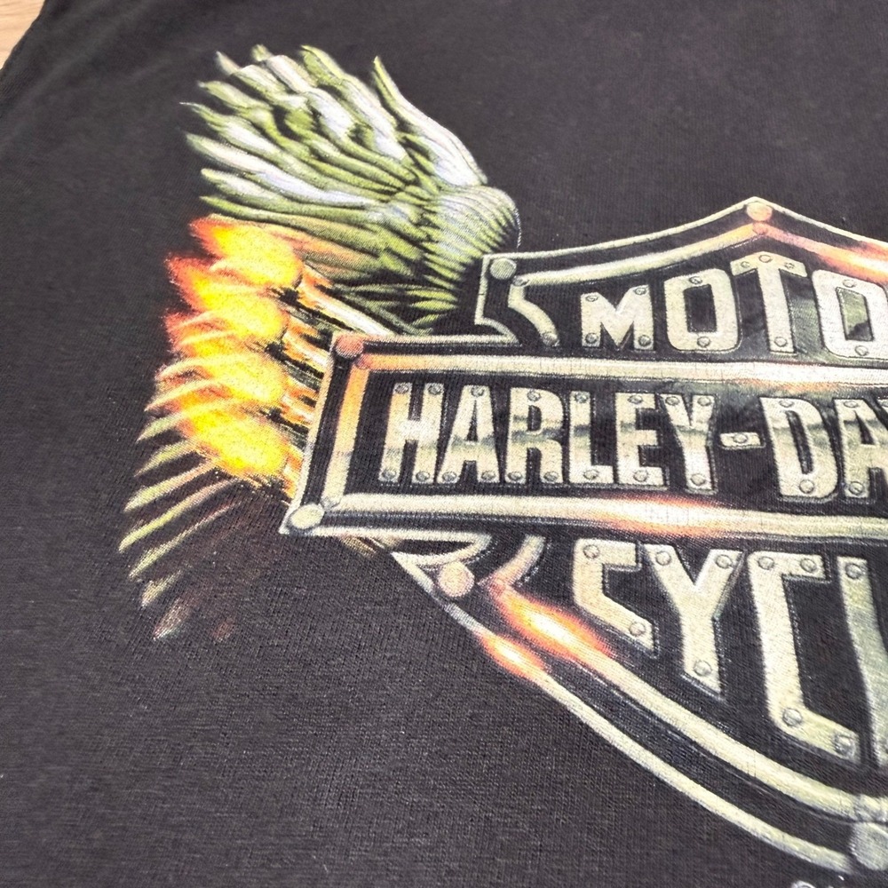 Harley-Davidson Muscle Tee‎ Mens 2XL Black Golden Isles Brunswick Georgia Biker - Picture 10 of 14